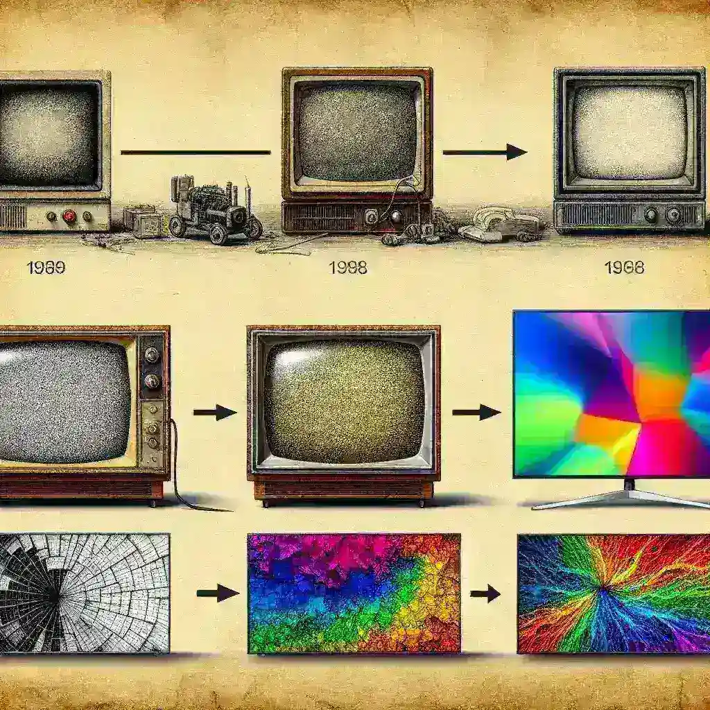 "Evolution of display technology showcasing a comparison between monochrome and OLED screens, highlighting vibrant colors and enhanced contrast in modern devices."