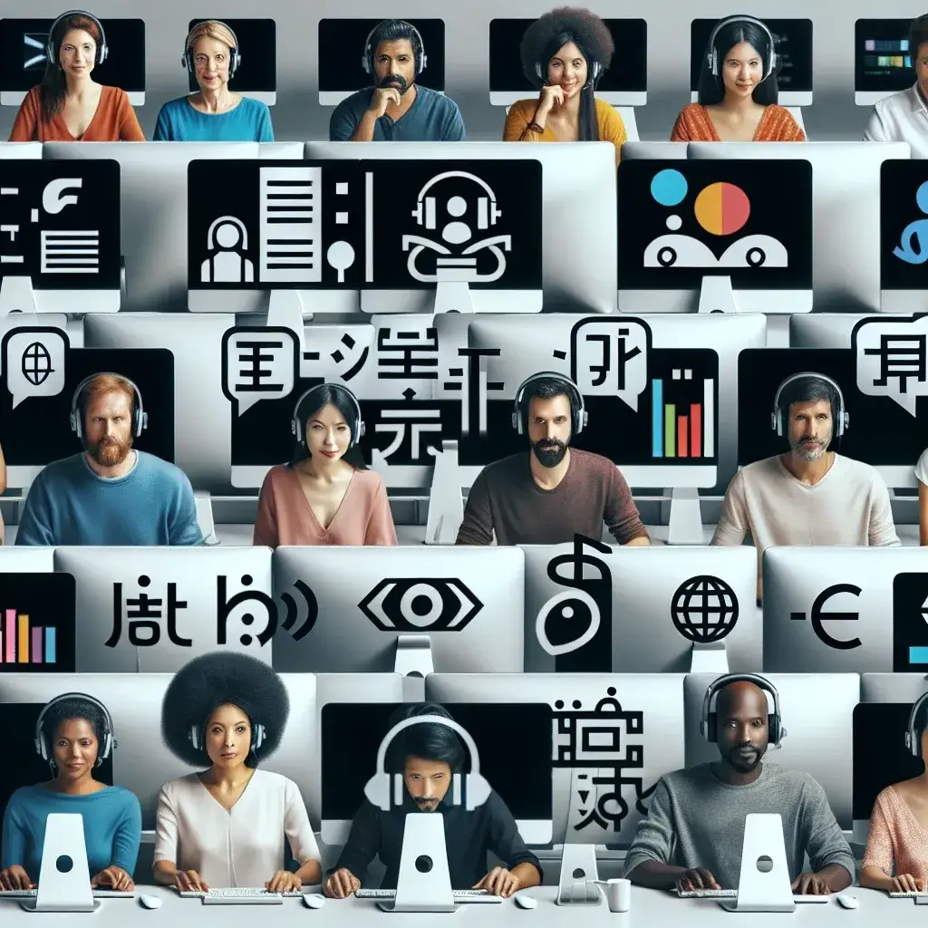 **Alt Text:** "Content creator using video editing software to export a multilingual video, showcasing the process of generating videos in multiple languages for an audience."