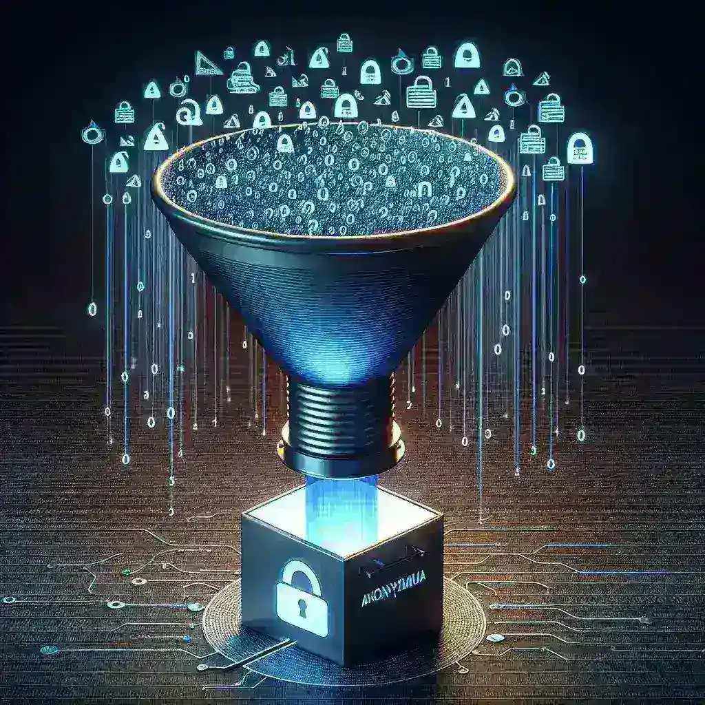 "Infographic illustrating methods to anonymize scraped data for privacy compliance, showcasing techniques such as data masking, aggregation, and removal of identifiable information in line with GDPR regulations."
